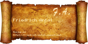 Friedrich Antal névjegykártya